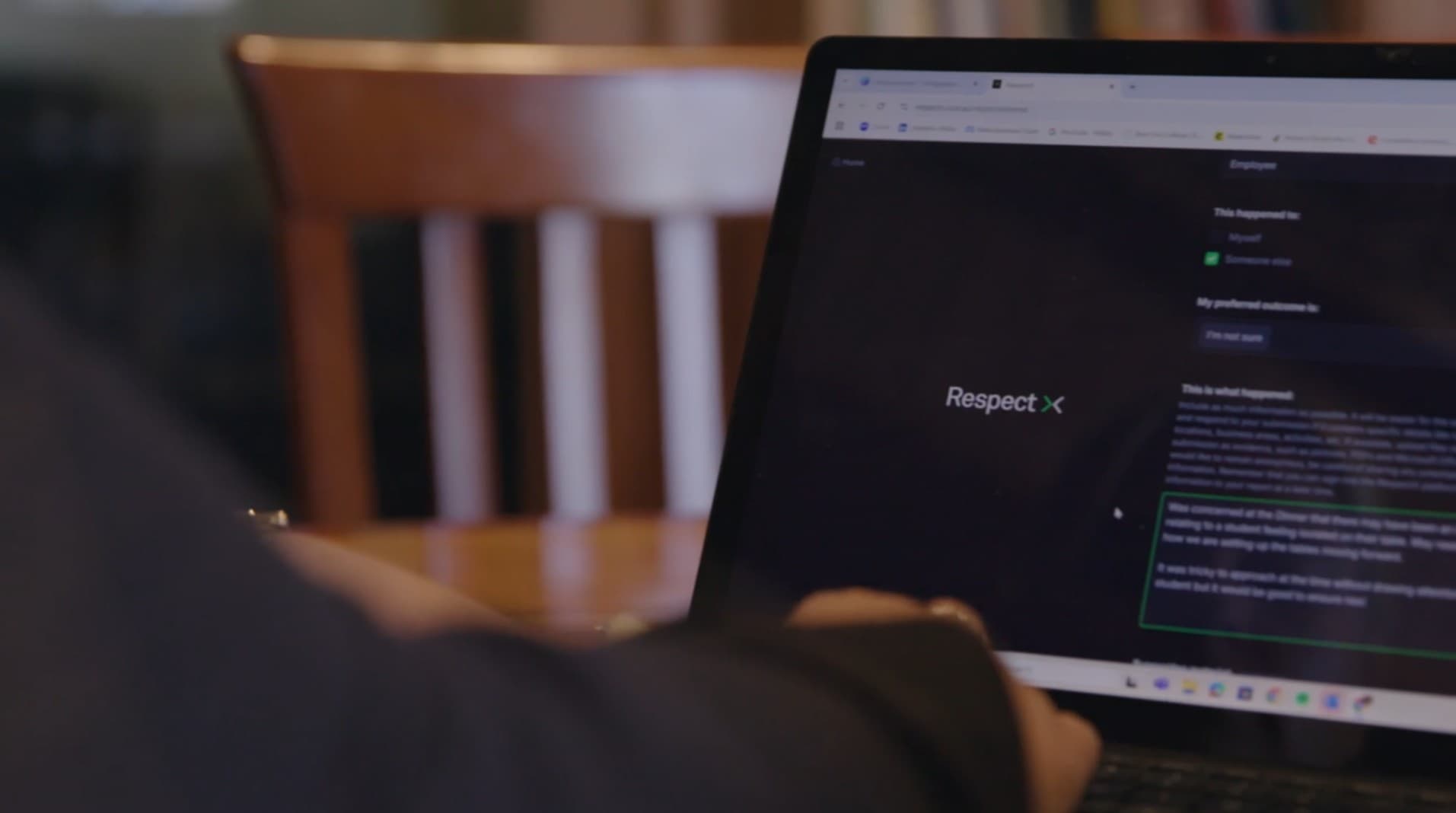 Screenshot of the admin report dashboard